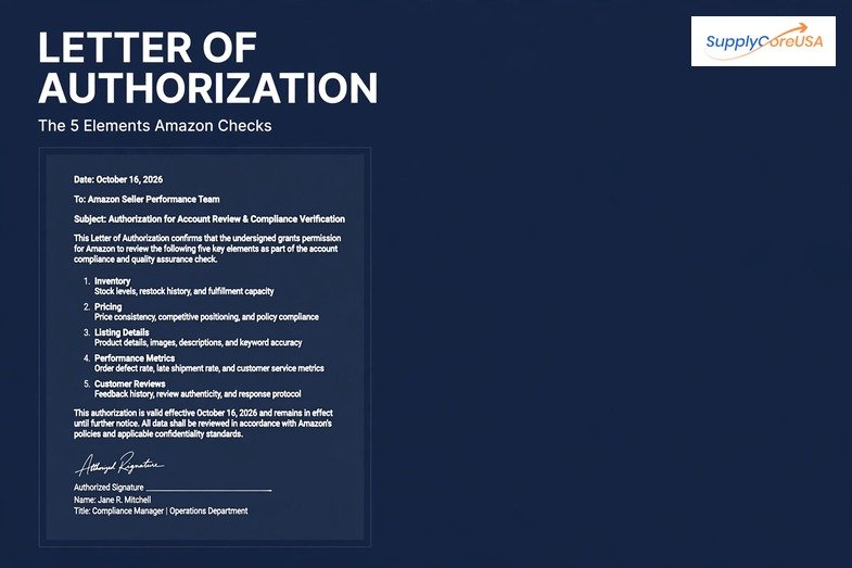 Letter of authorization requirements for Amazon brand approval