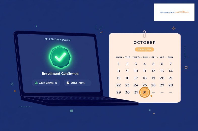 Seller dashboard showing enrollment confirmed before the October 31 deadline