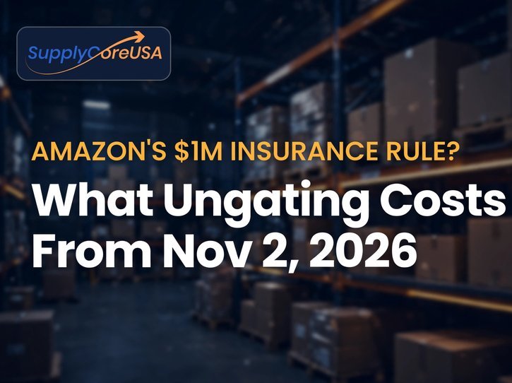 Amazon $1M insurance rule for ungating from November 2 2026 - SupplyCore USA