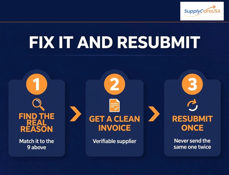 How to fix and resubmit a rejected Amazon ungating invoice