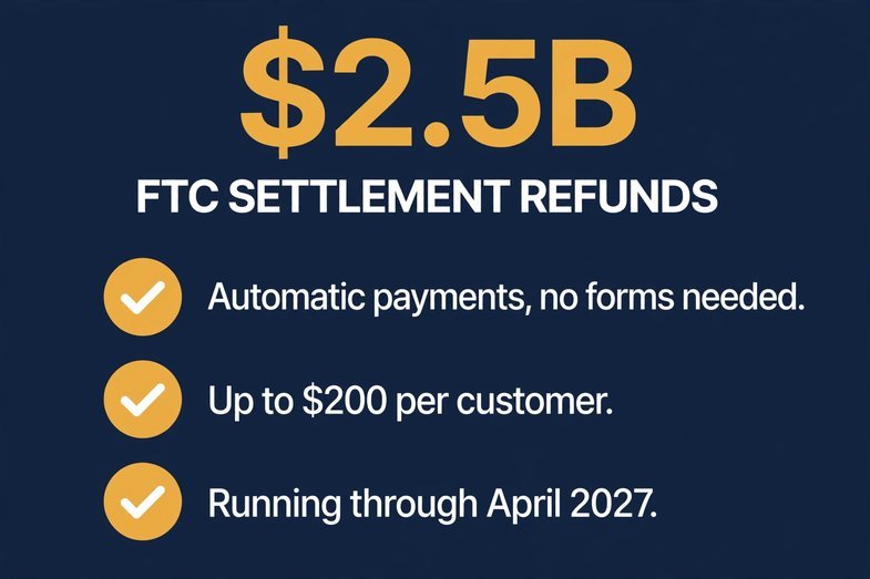 FTC Amazon Prime settlement 2.5 billion automatic refunds through April 2027